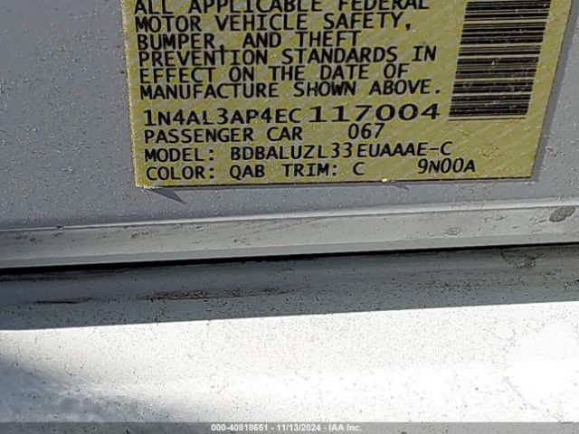1N4AL3AP4EC117004 Nissan Altima 2.5 Sv