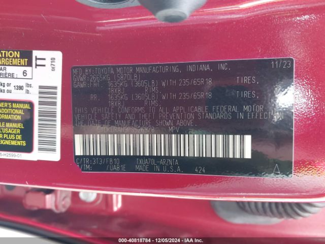5TDKDRAH9PS526978 Toyota Highlander Le