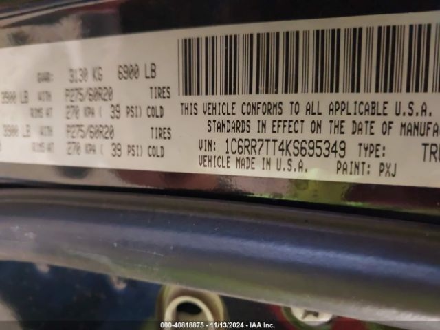 1C6RR7TT4KS695349 RAM 1500 Classic Big Horn  4x4 6'4 Box