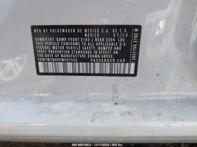 3VW7M7BU0PM057590 Volkswagen Jetta 1.5t Se