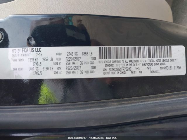 2015 CHRYSLER TOWN & COUNTRY 2C4RC1BG1FR752061 Photo 8