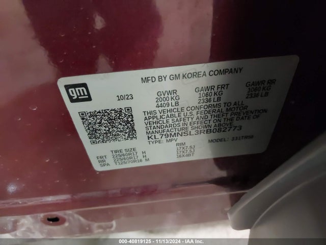 Chevrolet Trailblazer Awd Ls 2024 KL79MNSL3RB082773 Image 9