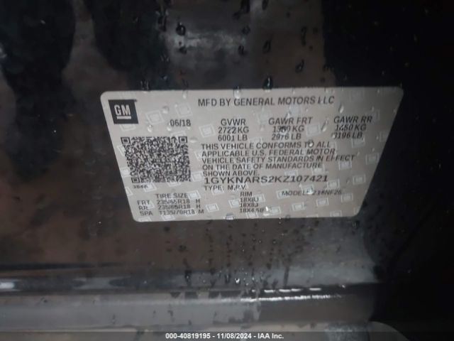 1GYKNARS2KZ107421 Cadillac Xt5 Standard