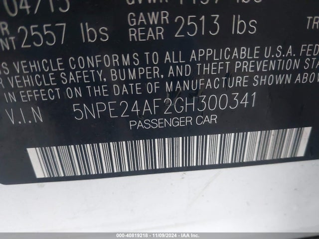 Hyundai SONATA SE 2016 5NPE24AF2GH300341 Image 9