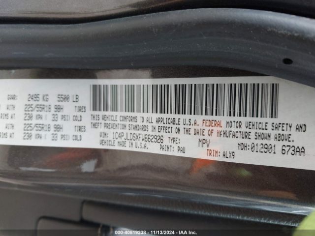 2015 JEEP CHEROKEE 1C4PJLDSXFW662926 Photo 8