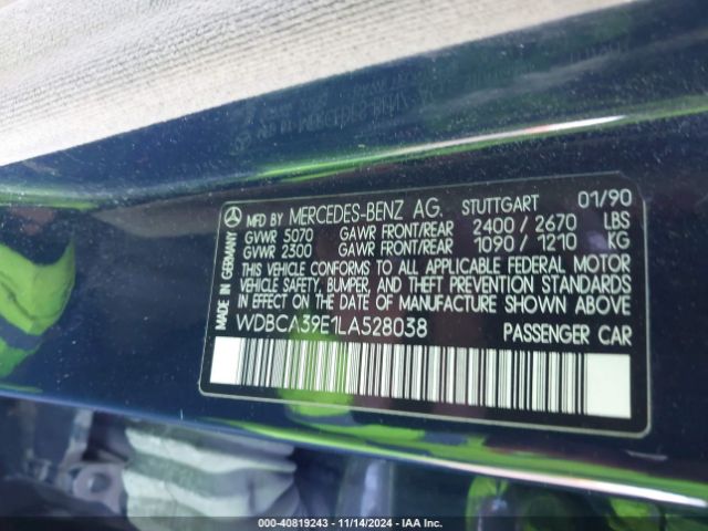 1990 MERCEDES-BENZ 560 WDBCA39E1LA528038 Photo 8