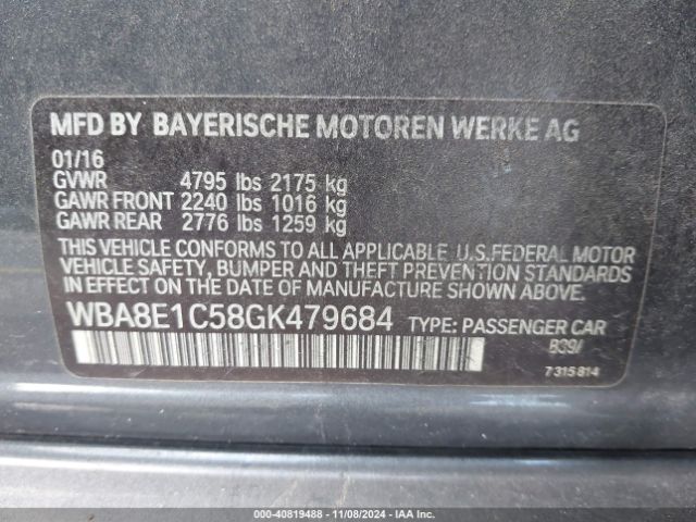 2016 BMW 330E WBA8E1C58GK479684 Photo 8