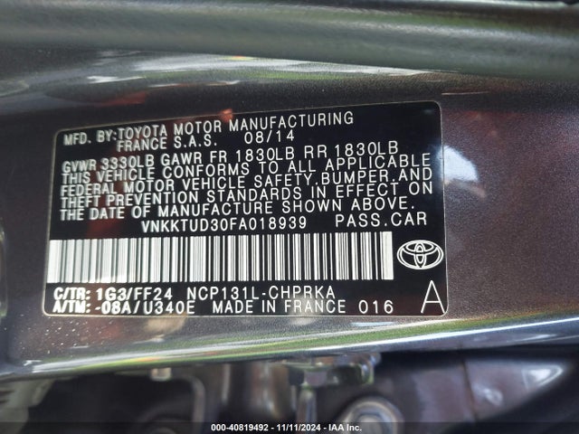Toyota Yaris Se 2015 VNKKTUD30FA018939 Image 9