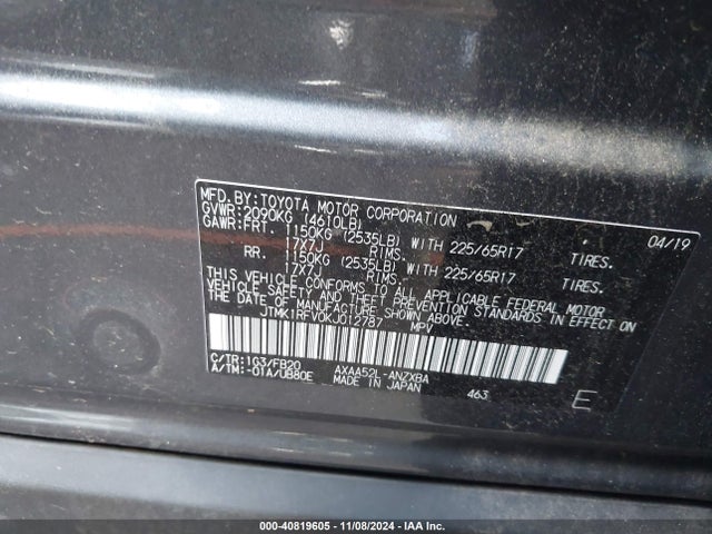Toyota RAV4 LE 2019 JTMK1RFV0KJ012787 Image 9