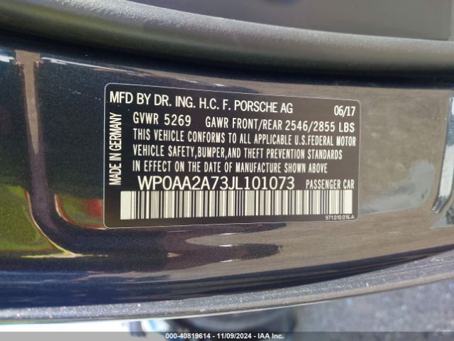 WP0AA2A73JL101073 Porsche PANAMERA 4