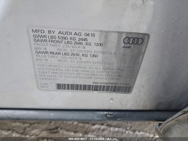 WA1LFAFP8FA131034 Audi Q5 2.0t Premium