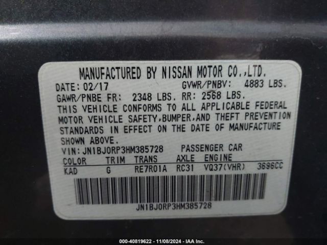 JN1BJ0RP3HM385728 Infiniti QX50