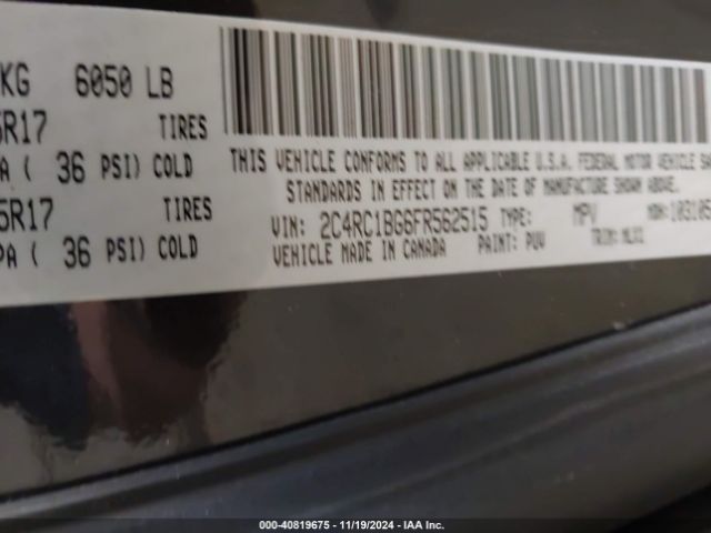 2C4RC1BG6FR562515 Chrysler Town & Country Touring