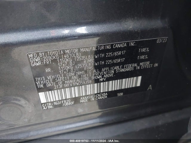 Toyota RAV4 LE 2023 2T3F1RFV1PW359359 Image 9
