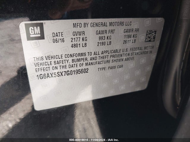 2016 CADILLAC CTS 1G6AX5SX7G0195602 Photo 8