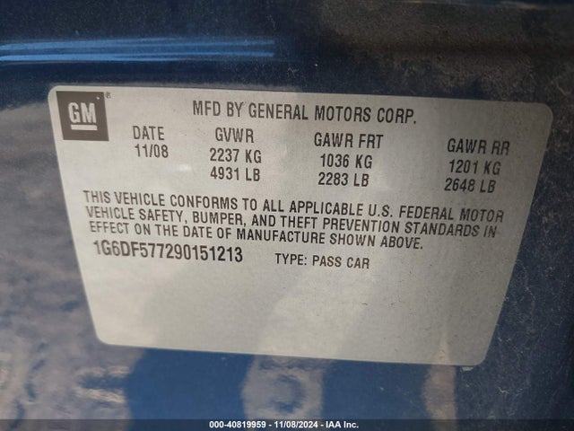 2009 CADILLAC CTS 1G6DF577290151213 Photo 8