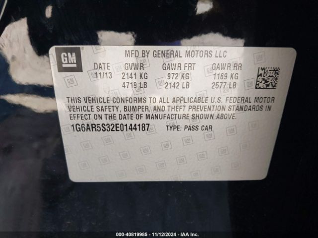 1G6AR5S32E0144187 Cadillac CTS LUXURY