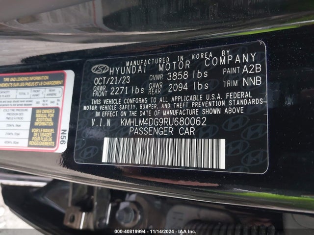 Hyundai ELANTRA SEL 2024 KMHLM4DG9RU680062 Image 9