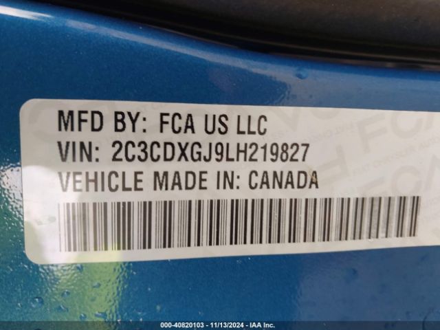 2C3CDXGJ9LH219827 Dodge Charger Scat Pack Rwd