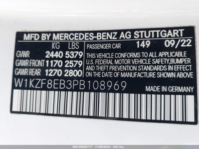 W1KZF8EB3PB108969 Mercedes-Benz E 350 4matic