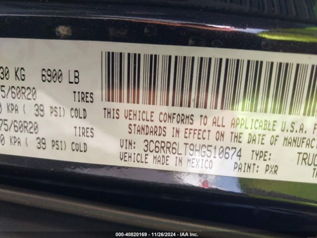 3C6RR6LT9HG510674 RAM 1500 Lone Star  4x2 5'7 Box