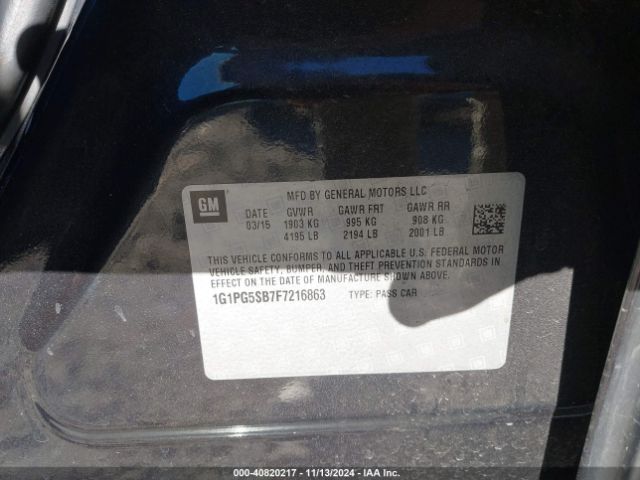 1G1PG5SB7F7216863 Chevrolet CRUZE LTZ