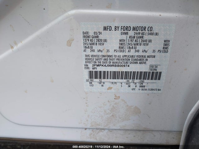 Ford EDGE SEL 2024 2FMPK4J99RBB00974 Image 9