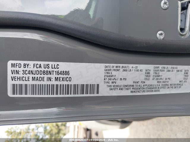 3C4NJDDB8NT164886 Jeep Compass Trailhawk 4x4