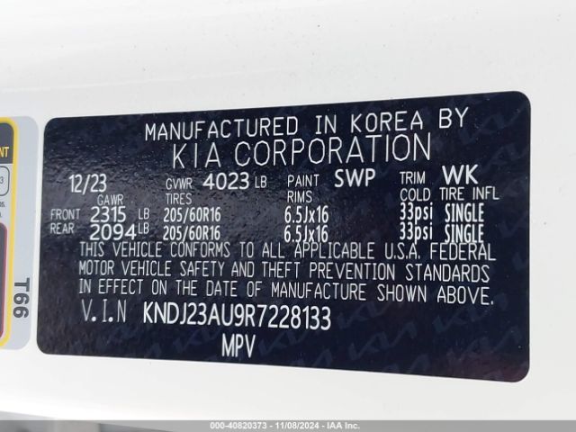 KNDJ23AU9R7228133 KIA SOUL LX