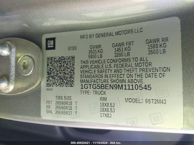 1GTG5BEN9M1110545 GMC Canyon 2wd  Short Box Elevation Standard