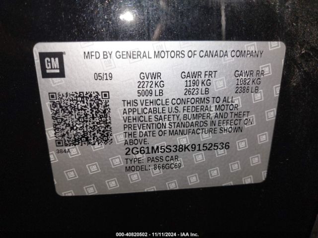 2G61M5S38K9152536 Cadillac XTS LUXURY