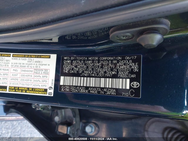 Toyota CAMRY SE 2018 JTNB11HKXJ3017997 Image 9