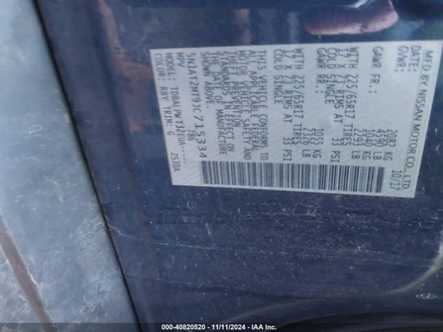 5N1AT2MT9JC715334 Nissan ROGUE S