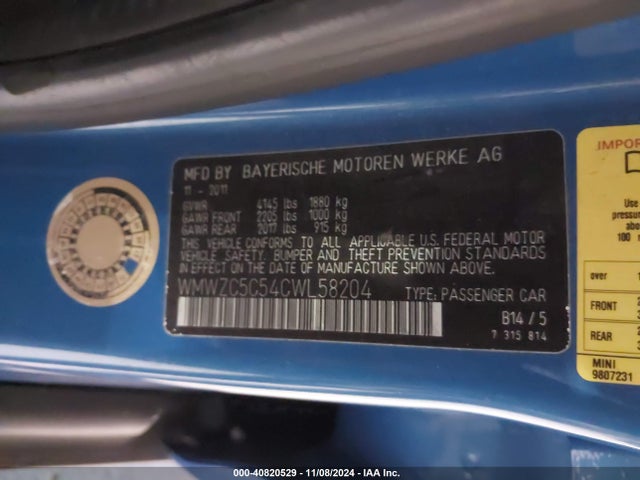 2012 MINI COOPER S COUNTRYMAN WMWZC5C54CWL58204 Photo 8