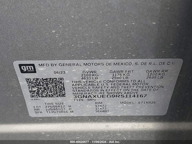 Chevrolet Equinox Awd Lt 2024 3GNAXUEG9RS114167 Image 9
