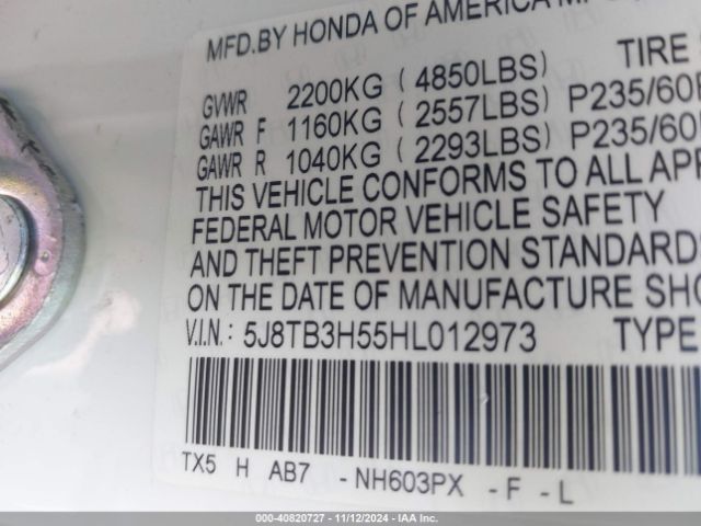 5J8TB3H55HL012973 Acura Rdx Technology   Acurawatch Plus Packages/w/technology Package