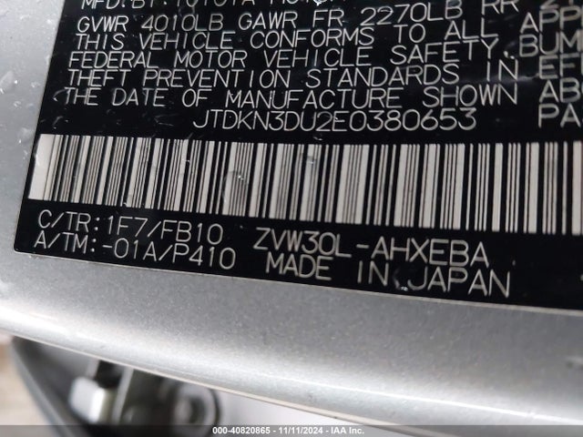 Toyota Prius 2014 JTDKN3DU2E0380653 Image 21