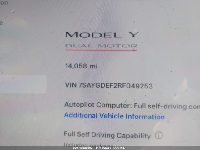 7SAYGDEF2RF049253 Tesla Model Y Performance Dual Motor All-wheel Drive