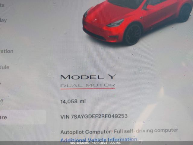7SAYGDEF2RF049253 Tesla Model Y Performance Dual Motor All-wheel Drive
