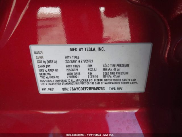 7SAYGDEF2RF049253 Tesla Model Y Performance Dual Motor All-wheel Drive