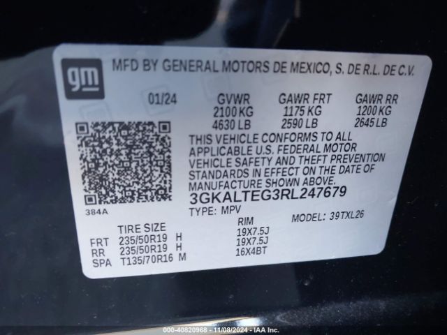 3GKALTEG3RL247679 GMC Terrain Awd Sle