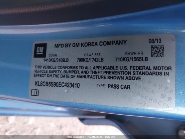 KL8CB6S90EC423410 Chevrolet Spark Ls Auto