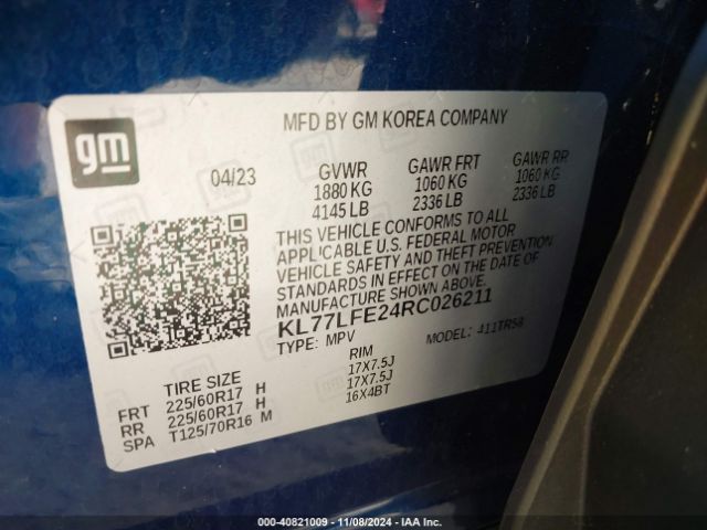 KL77LFE24RC026211 Chevrolet Trax Fwd Sp