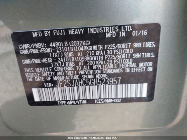 JF2SJAHC5GH523957 Subaru Forester 2.5i Limited
