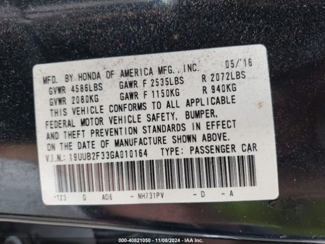 19UUB2F33GA010164 Acura Tlx V6