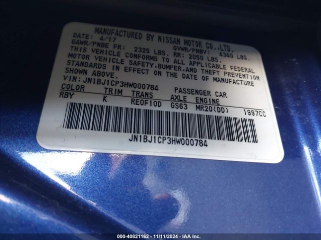 JN1BJ1CP3HW000784 Nissan Rogue Sport Sl
