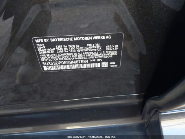 5UX53DP05N9M67684 BMW X3 Xdrive30i