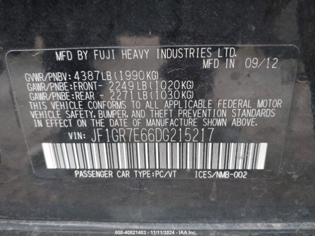 2013 SUBARU IMPREZA WRX JF1GR7E66DG215217 Photo 8