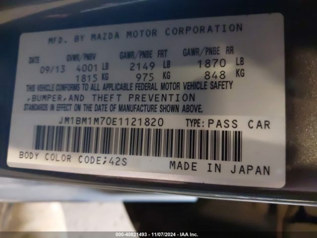 JM1BM1M70E1121820 Mazda Mazda3 I Grand Touring