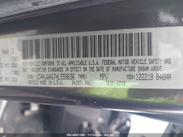 1C4AJWAG7HL559636 Jeep Wrangler Sport 4x4